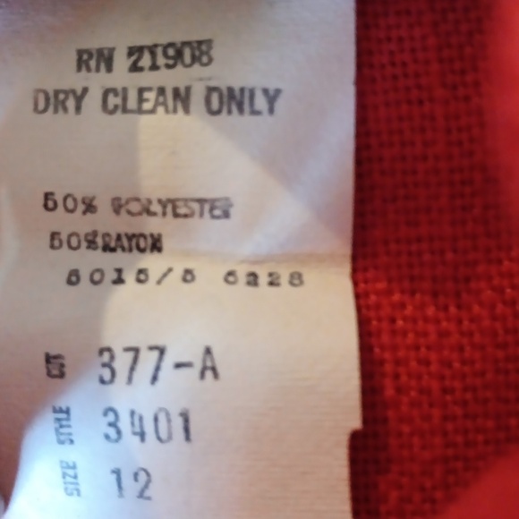 60s Skirt, Red Midi Vintage High Waist Pinup - Picture 10 of 10